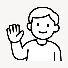 Obraz premium Friendly waving cartoon character