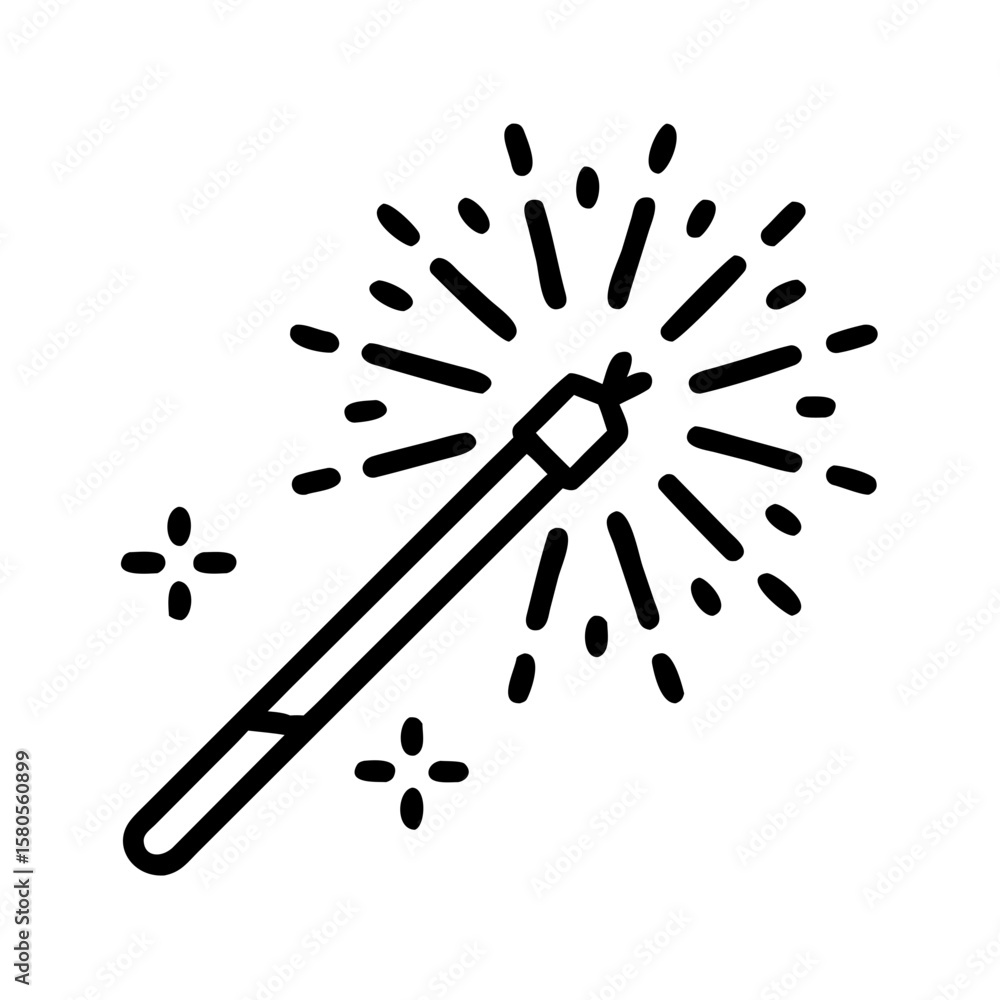 Poster magic wand with sparkles creating a whimsical atmosphere