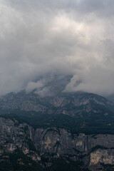 Paganella mountain, Trydent. Panorama of the Alpine Mountains in South Tyrol, Italy