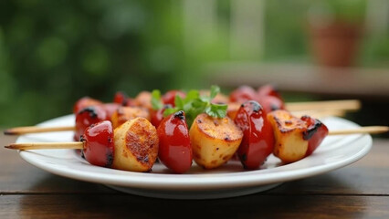 Vegetarian BBQ skewers