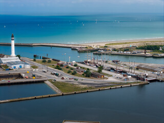 Aerial View Tall Ship Sailing