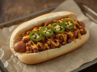 Gourmet hot dog with special toppings a culinary creation