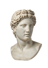 Obraz premium Marble Bust Sculpture Statue Of Ancient Man on Transparent Background