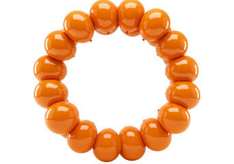 Orange Spheres Forming a Ring Shape 3d Rendering on Transparent Background