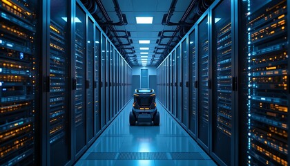 Autonomous Robot Navigating Server Room Aisles for Data Center Maintenance