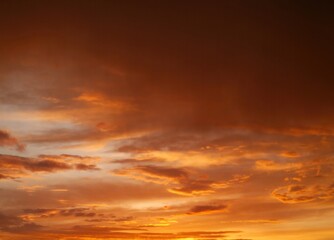 The sky is orange and cloudy. Vertical background, wallpapers.
