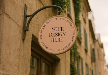 Hanging Shop Sign Mockup