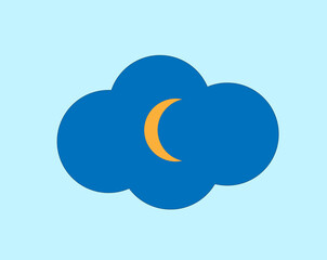 a month on a blue cloud background