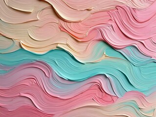 Pastel abstract art texture background with oil paint strokes and wave patterns design