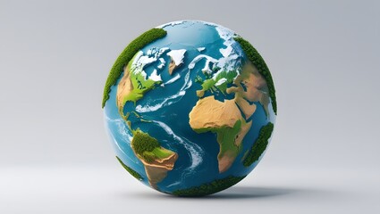 Fototapeta premium conceptual globe isolated on white background,