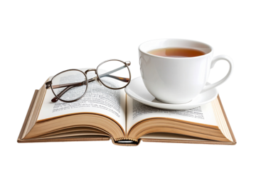 cup of coffee and books