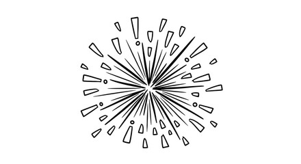 Obraz premium Line explosion surprise burst ray icon elements. Hand drawn explosion surprise line icon for title headline illustration. Doodle exclamation confetti vector illustration.