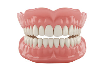 Obraz premium Realistic 3D Rendering of Complete Denture Set on Transparent Background