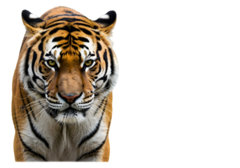 Realistic Close Up Portrait Of Tiger With Transparent Background