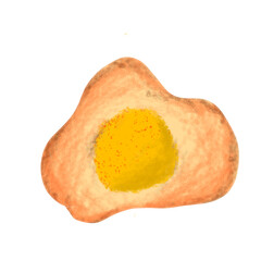 fried egg on a white background
