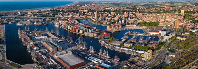 Aerial View Tall Ship Sailing