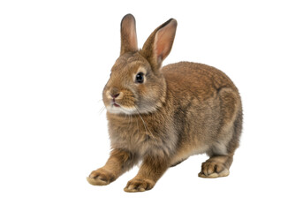 Obraz premium Realistic Image of Brown Rabbit Isolated in Transparency Animal Portrait