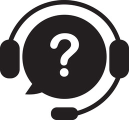 Customer care service and support icon flat style. Headphone for helpline Pictogram. Call center symbol illustration used in support hotline and communication profession design for app and website.