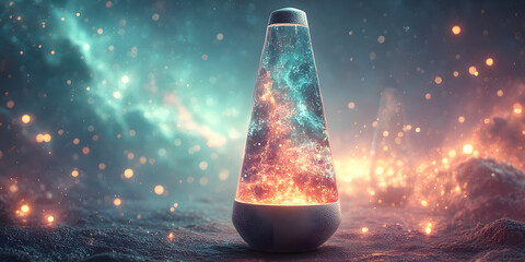 Cosmic Lava Lamp with a Glowing Nebula Inside 