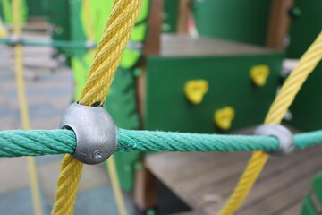 Colorful Adventure Playground Equipment Featuring Exciting Rope Structure for All Ages