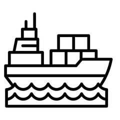 Cargo Ship  Icon Element For Design