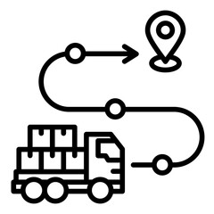 Distribution Route  Icon Element For Design