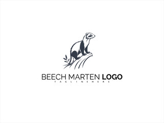 Stylish Beech Marten Logo Design with Clean Lines. Elegant Wildlife Vector for Nature Labels, Conservation Projects, and Ethical Brand Packaging.

