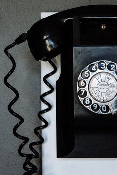 vintage black wall phone