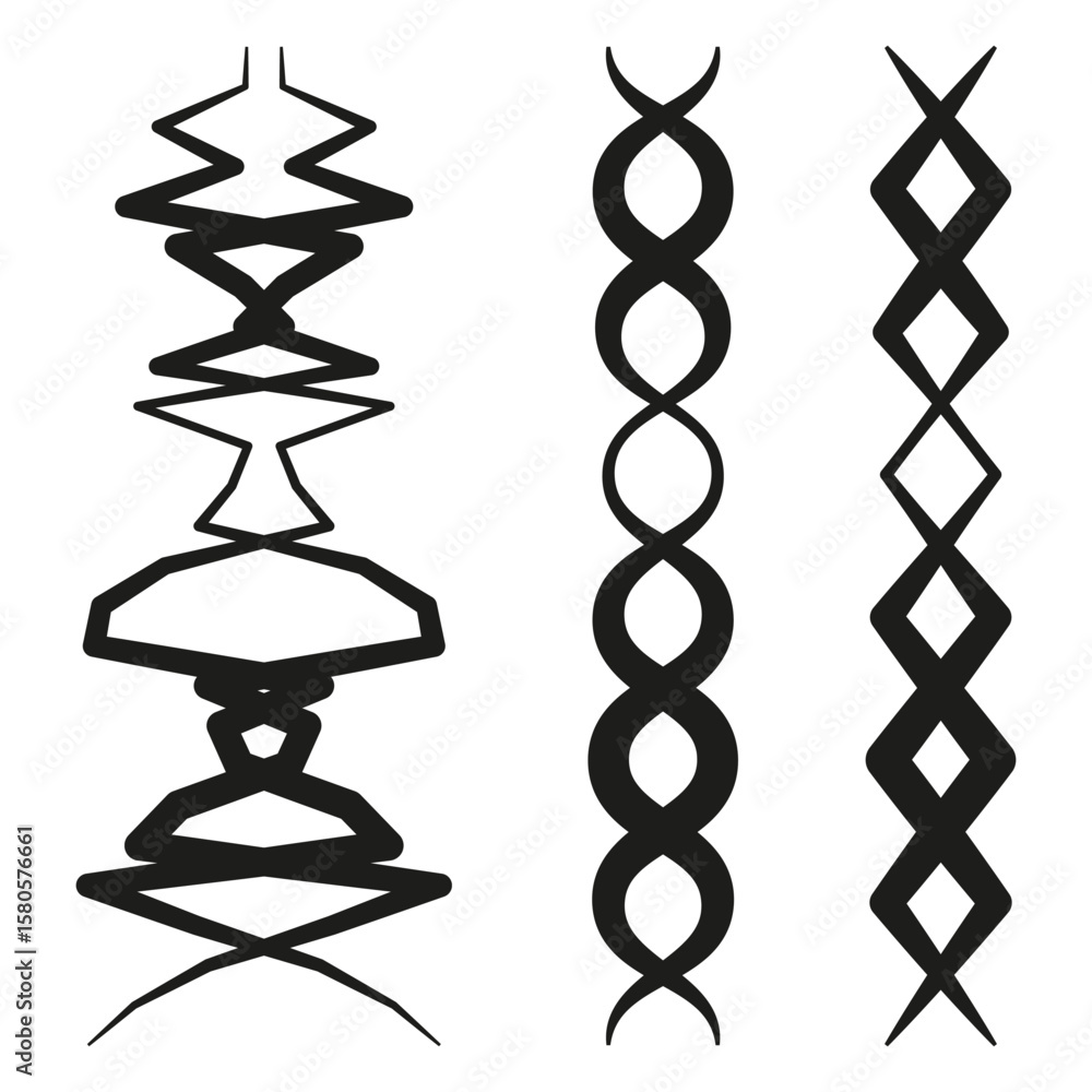 Aufkleber abstract line patterns. geometric border designs. seamless shape ornaments. vector decorative elemen