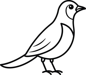 A lark bird line art vector illustration.