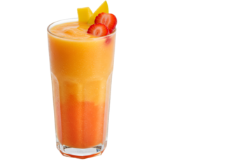 Refreshing Mango and Strawberry Smoothie Drink Transparent Background