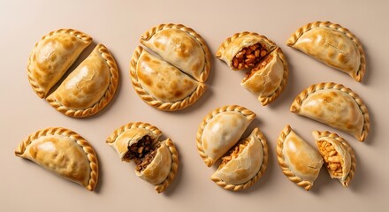 Empanadas a delicious savory pastry background