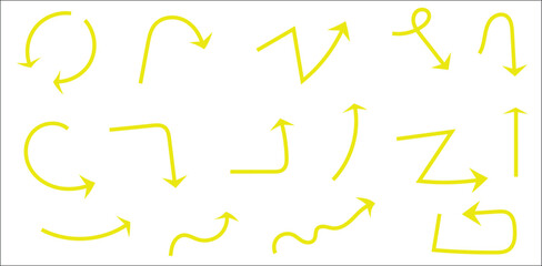 arrow,yellow,freeform high resolution vector playful doodle for casual designs blog posts social media visuals for online brand campaigns fun direction themes