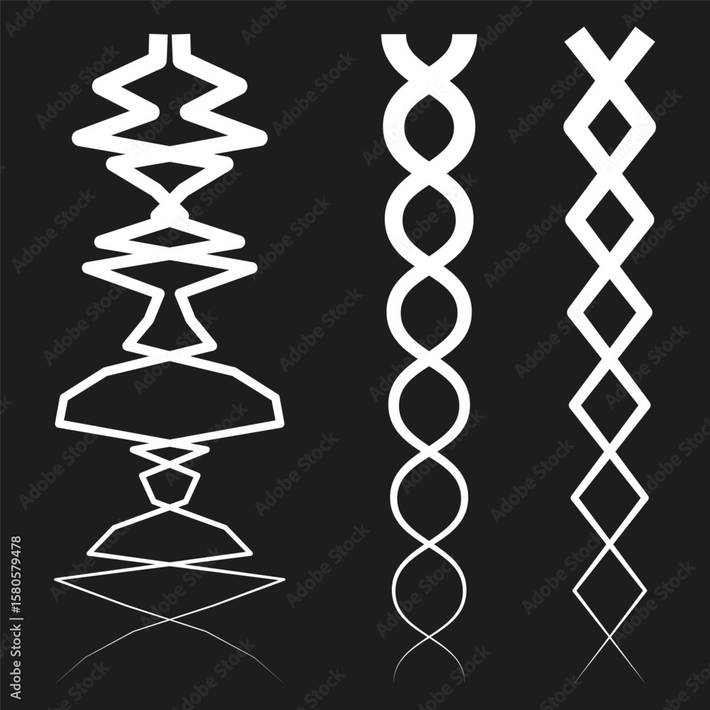 Poster abstract line patterns. white border designs. seamless shape ornaments. vector decorative elements.