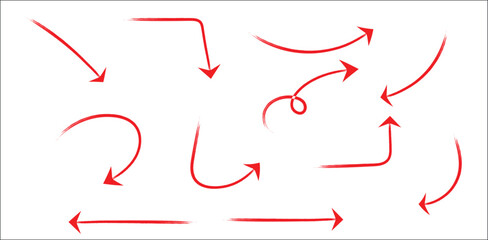arrow,red,angular high resolution vector sketchy sharp direction for tech interfaces data visualizations social media assets and digital ad creatives precise flow themes