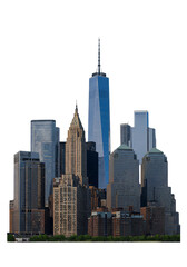 Fototapeta premium Transparent Background of New York Cityscape Architecture Skyline