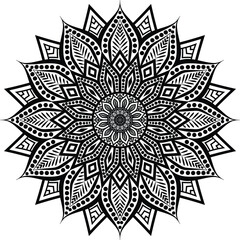 Beautiful floral pattern mandala art isolated on a white background, decoration element for meditation poster, yoga, banner, henna, invitation, cover page, design element mandala art, vector art