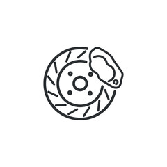 vector design outline of brake disc plate of motorcycle or car.