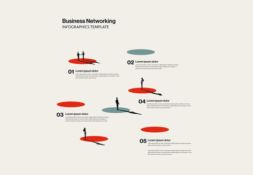 Business Networking Infographic Template with Minimal Illustration