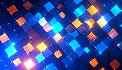 Abstract glowing square pattern