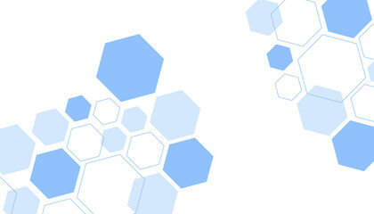 Abstract blue hexagon shape for frame illustration design