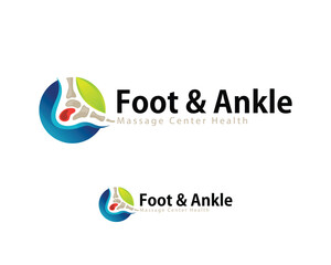 foot logo creative design concept massage health herbal ankle medical clinic