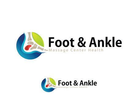 foot logo creative design concept massage health herbal ankle medical clinic