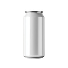 A clean isolated white beverage can for product mockups and branding designs transparent