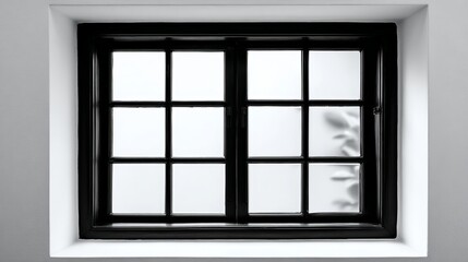 A classic black and white window frame, featuring a sleek design with multiple panes, creating a stylish and modern look.
