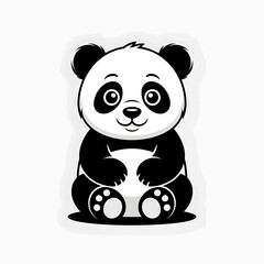 Fototapeta premium Cute Panda Cartoon Character Sticker Pack in Flat Vector Style