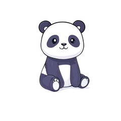 Naklejka premium Cute Panda Cartoon Character Sticker Pack in Flat Vector Style