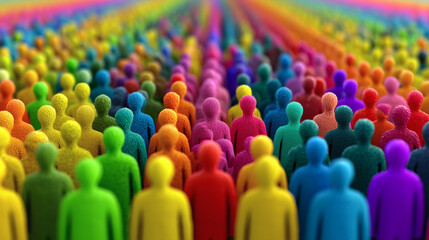 Multitud de figuras humanas coloridas representando diversidad