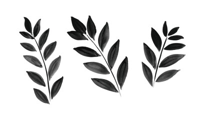 나뭇잎을 손그림으로 그린 일러스트