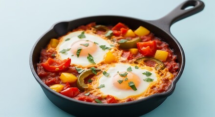 Shakshuka with Peppers in Cast Iron